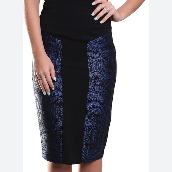 Ted Baker black/blue Pencil skirt size 2 - Picture 1 of 6
